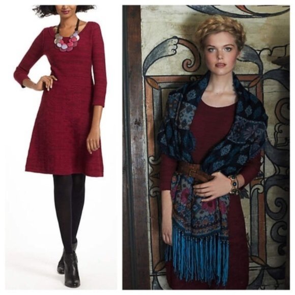 Anthropologie Sparrow Vinifera Wool Blend Mini Sweater Dress Size XS EUC - Picture 2 of 13